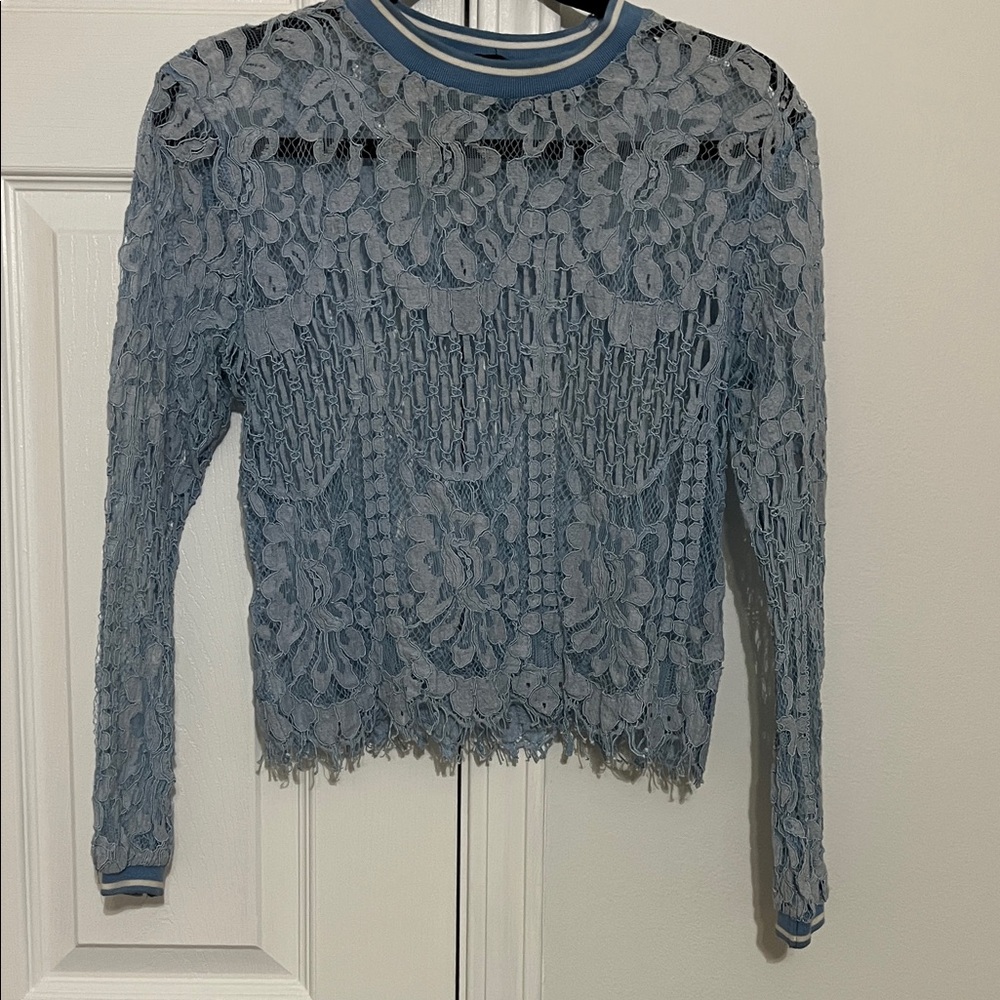 Light Blue Lace Blouse